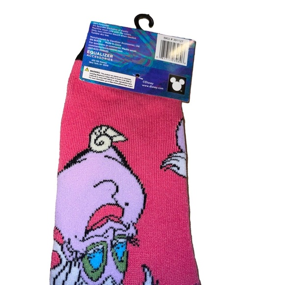Disney Villains Ursula Pink Crew Socks. Christmas Stocking Stuffer! - Picture 2 of 2